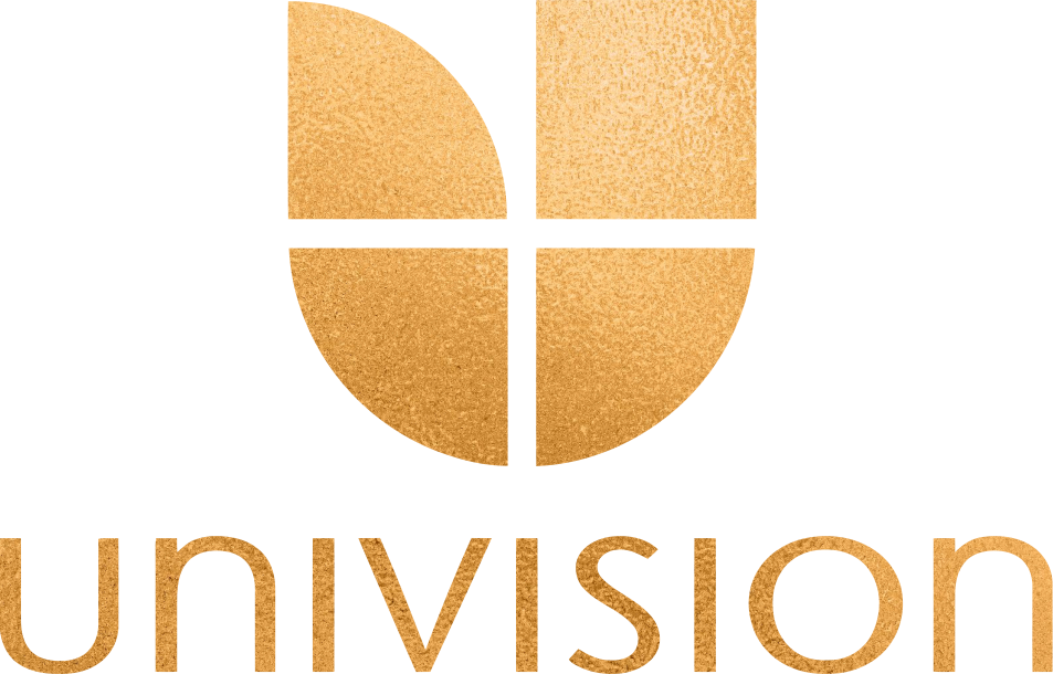 Univision logo- gold